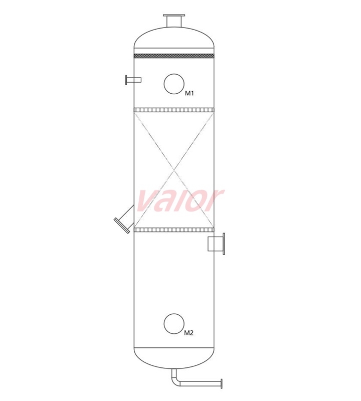 The caustic scrubber vessel is used to wash the acid gas-bearing.