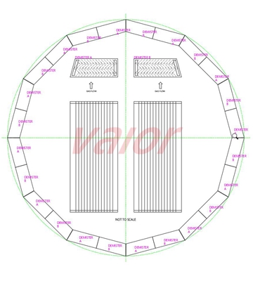 A drawing shows a kind of framed vane pack demister and its pisitioning.