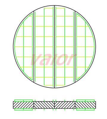 A Φ1219 demister drawing in 4 pieces.