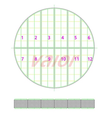 It is a drawing shows OD2500 demister's segment plan.