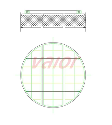 The drawing shows Φ1200mm demister's segment plan and support idea.