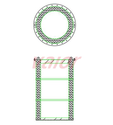 A demister drawing with customized drum shape.