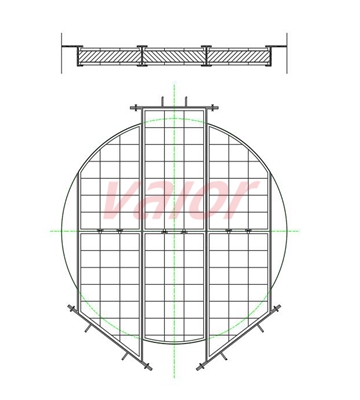 DN2000 withdrawable demister drawing, 6 parts.