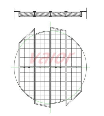 DN2400 withdrawable demister drawing, 8 parts.