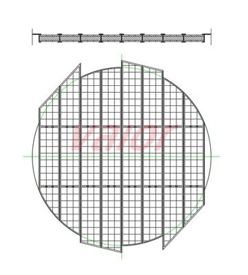 DN4000 withdrawable demister drawing, 24 parts.