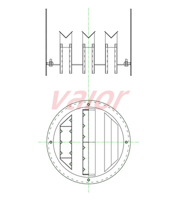 A draft drawing of DN500 trough-type gas-liquid distributor.