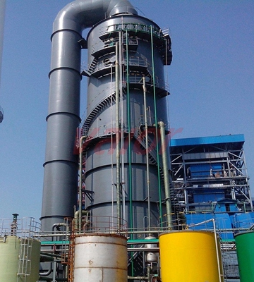 Industrial desulfurization tower functioning to reduce sulfur emissions in power plants.