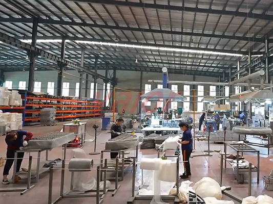 WoJun demister manufacturing workshop, production of metal wire mesh demister, coalescer pad, gas-liquid separation internals